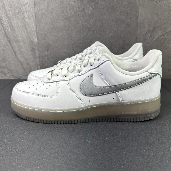 Nike Air Force 1 '07 Premium White Metallic Silver 2022 Size 9.5 Mens Sneakers - Picture 6 of 13